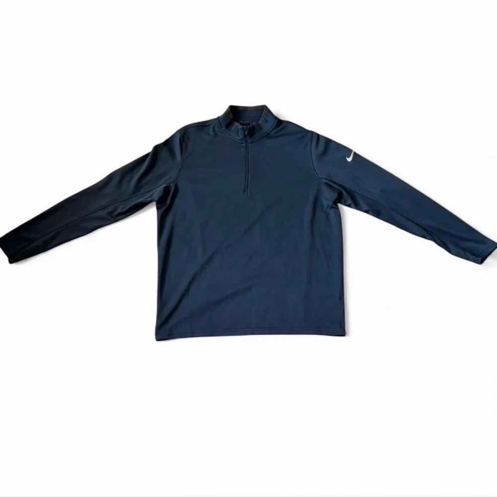 Nike Men's Navy Blue Quarter-Zip Performance Sweater